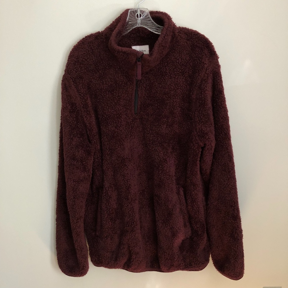 NWT SUPER SOFT Half Zip Sweatshirt Maroon Men's Size Large Longfellow & Co